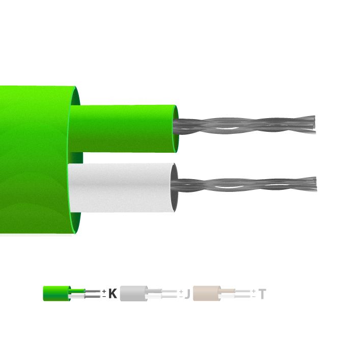 PTFE Insulated Flat Pair Thermocouple Cable 