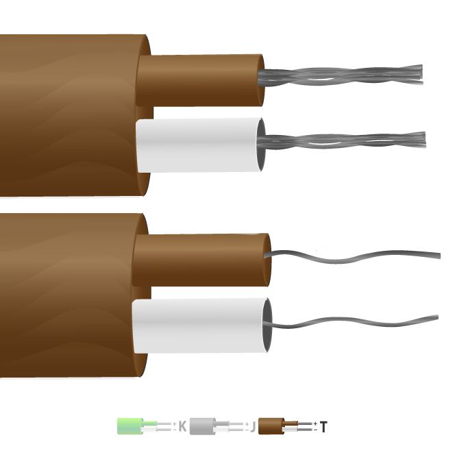 PTFE Insulated Flat Pair Thermocouple Cable 