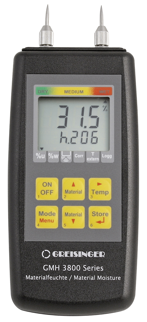 Resistive material-moisture measuring device